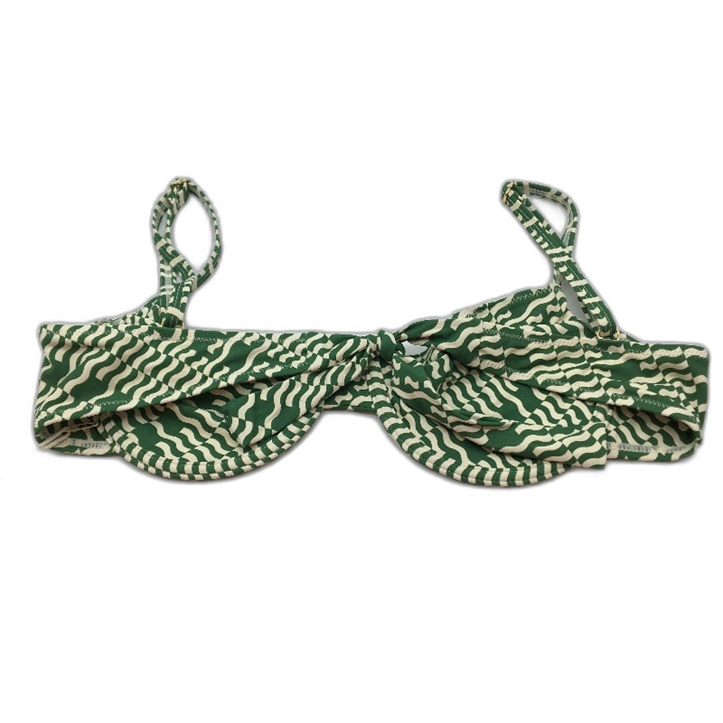 Subtitled 'Hali Underwire' Green Tie Up Bikini Top Swimwear Women Size M NEW