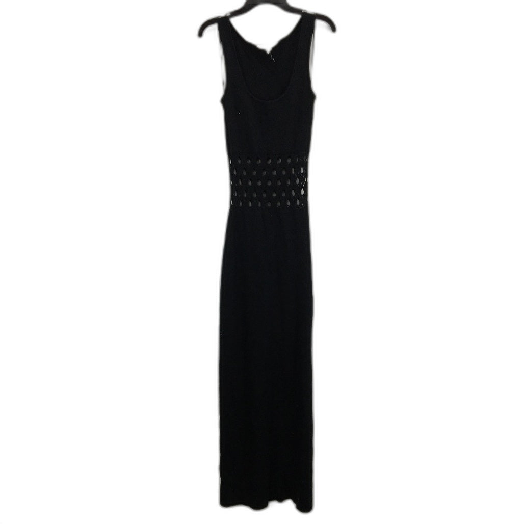 Subtitled Wool Blend Knitted Sleeveless Black Dress Women Size S