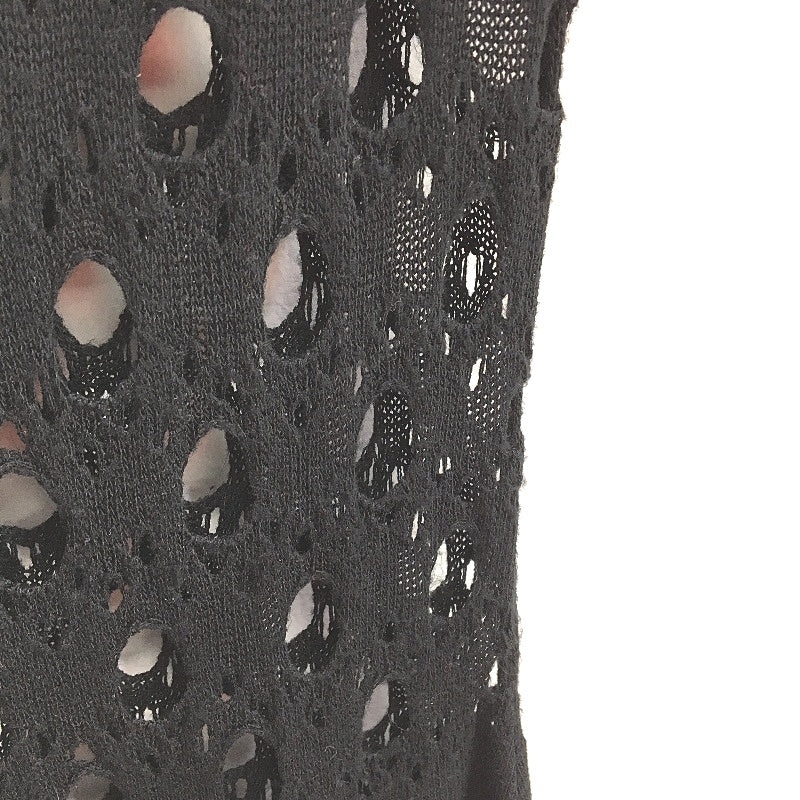 Subtitled Wool Blend Knitted Sleeveless Black Dress Women Size S