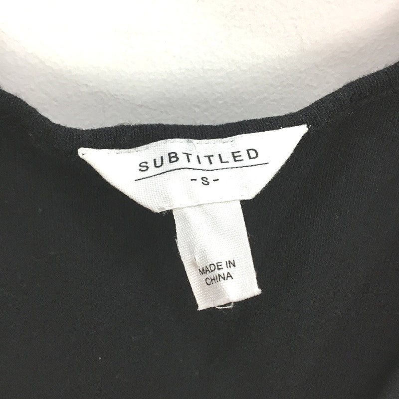 Subtitled Wool Blend Knitted Sleeveless Black Dress Women Size S