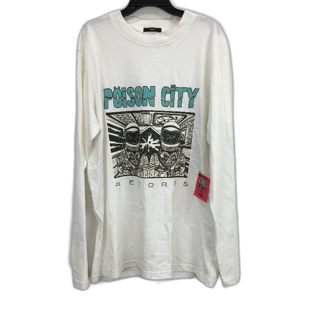 NEUW White Long Sleeve Poison City Print Cotton T Shirt Men Size S