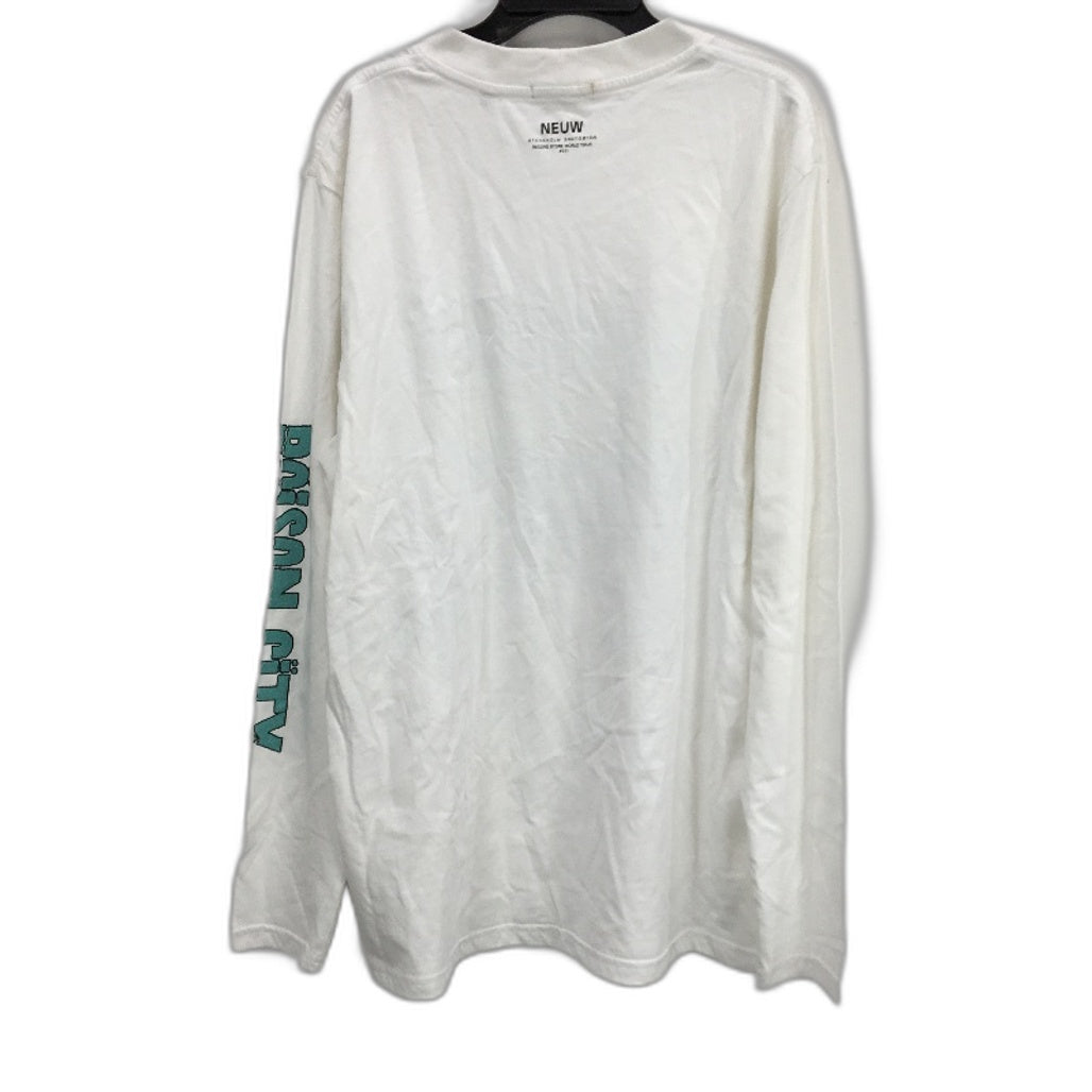 NEUW White Long Sleeve Poison City Print Cotton T Shirt Men Size S
