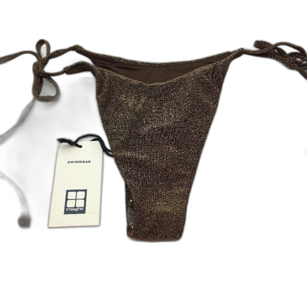 Insight 'Tahnee Lurex' Triangular Bronze Bikini Bottom Tie Up Women Size L NEW