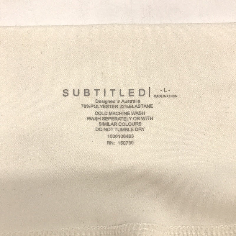 Subtitled Sports Club White Strechy Short Leggings Hot Shorts Women Size L NEW