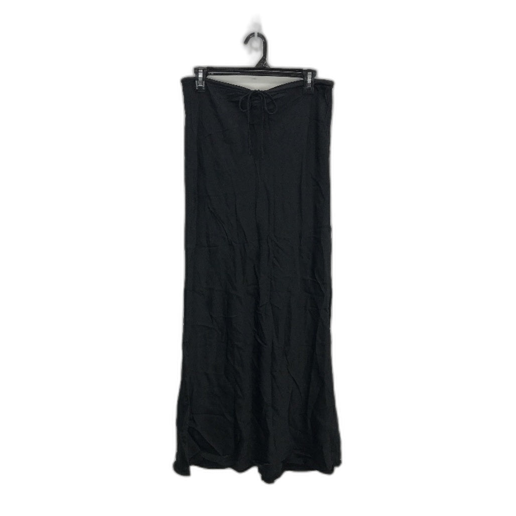 Alice In The Eve 'Arabella' Black Drawstring Slip Midi Skirt Women Size L