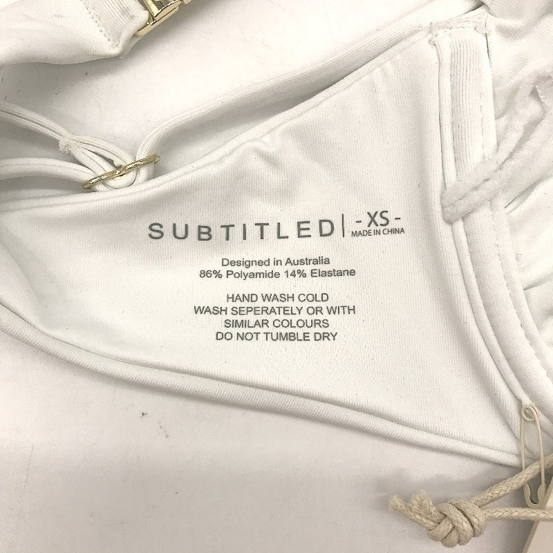 Subtitled Swimwear Skinny Strap White Underwired Bikini Top Women Size XS NEW