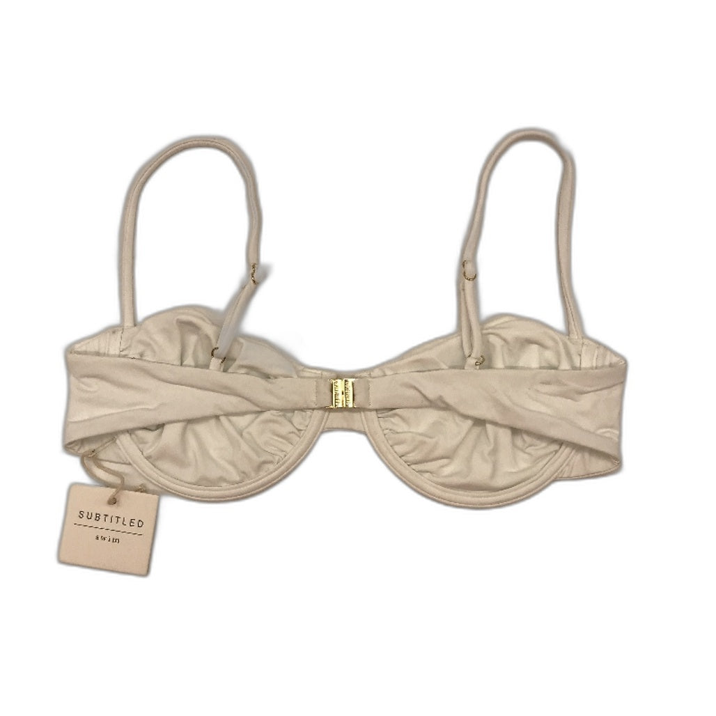 Subtitled Swimwear Skinny Strap White Underwired Bikini Top Women Size M NEW