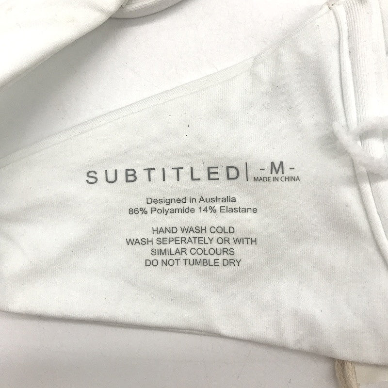 Subtitled Swimwear Skinny Strap White Underwired Bikini Top Women Size M NEW