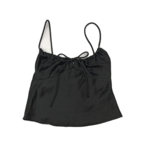 Alice In The Eve 'Ruby' Romantic Black Silky Crop Slip Top Women Size XS NEW