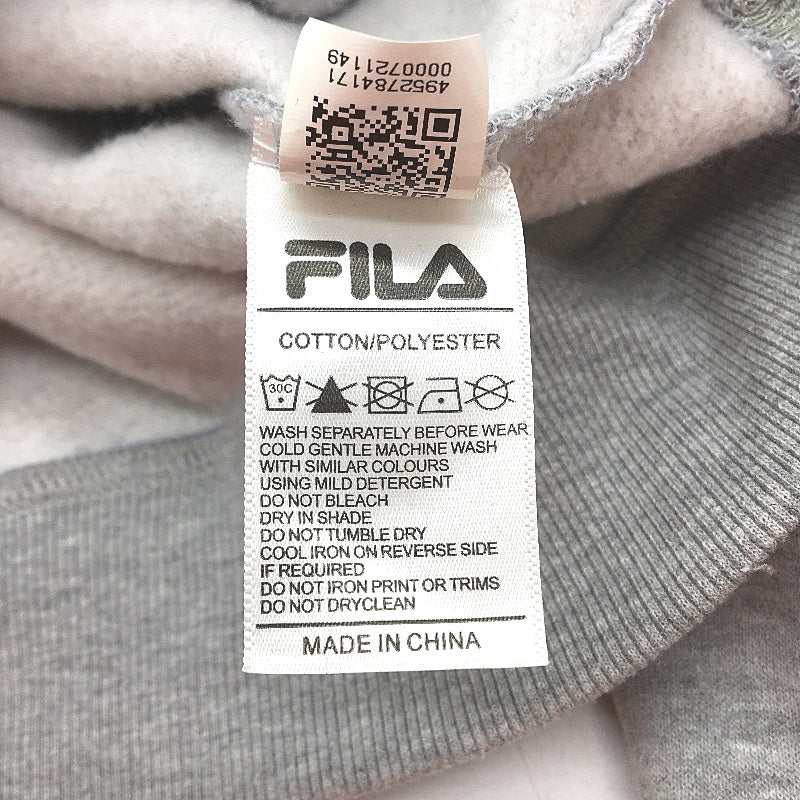 FILA Womens Cotton Grey Hoodie With Front Logo & Pockets Size 12