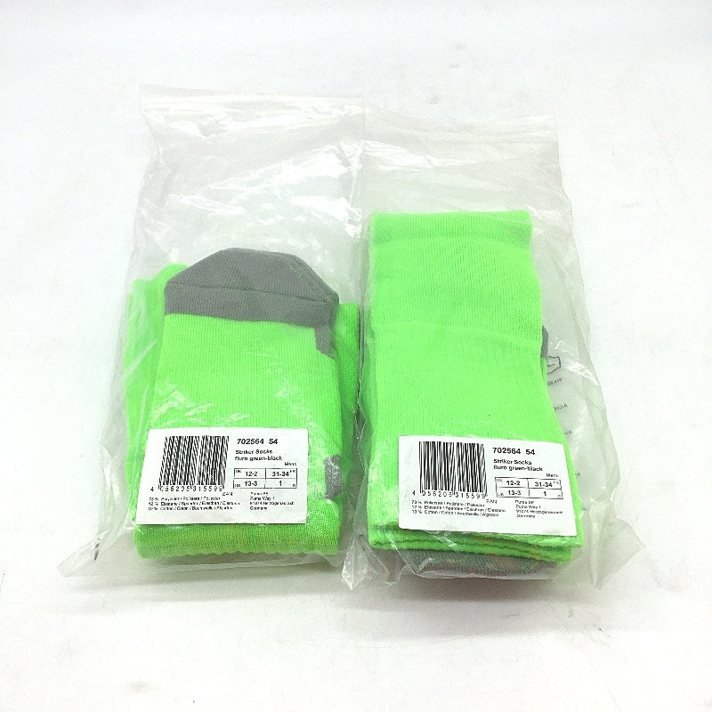 Puma 2 Pack Fluro Green & Grey Striker Football High Socks Youth Size US 13-3 NEW