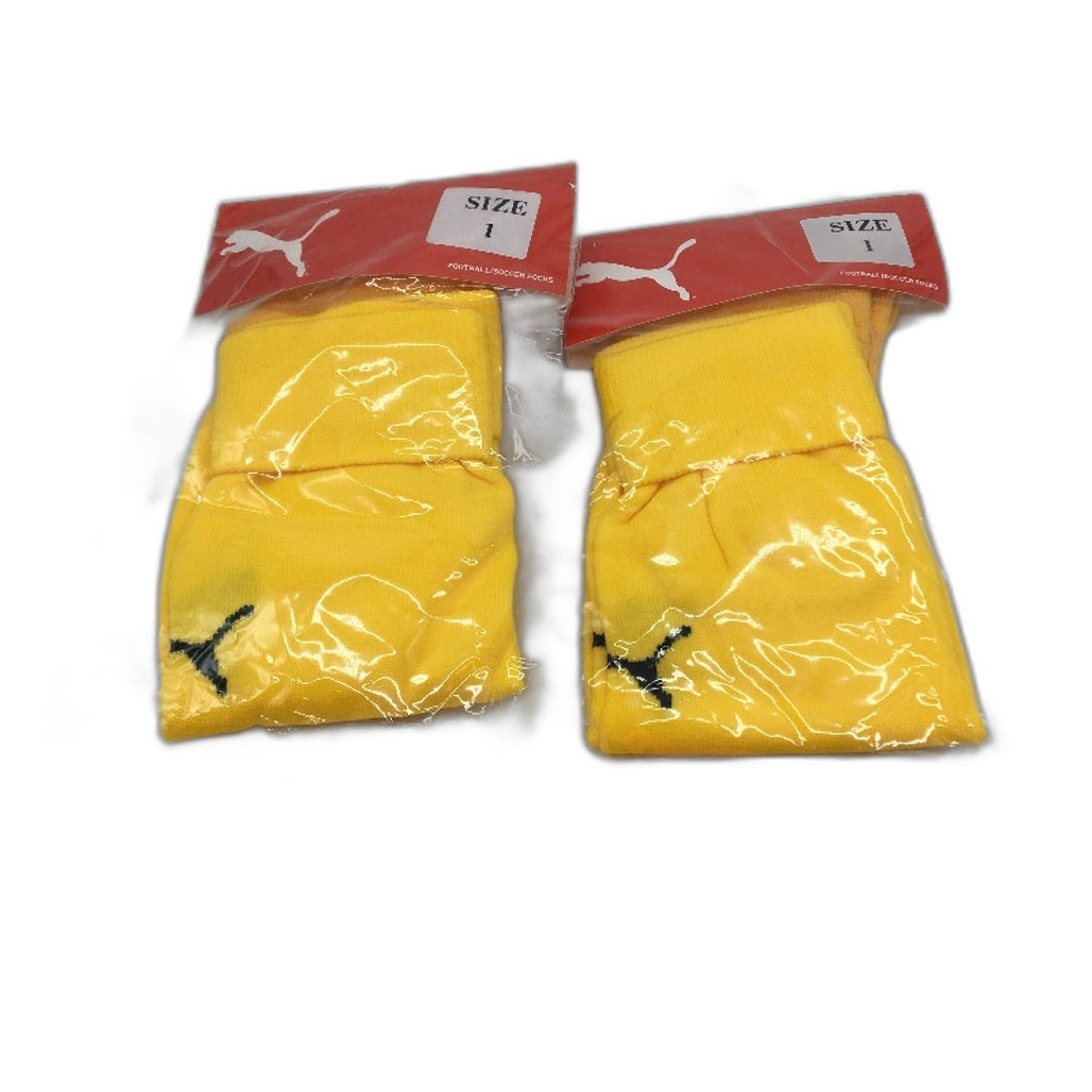 Puma 2 Piece Yellow Football & Soccer High Socks Size 1 NEW