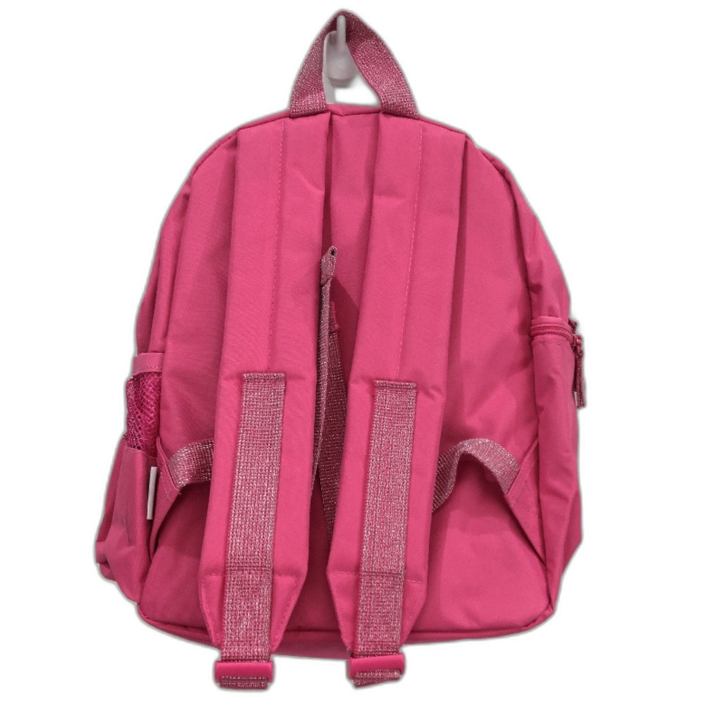Identity Direct Pink Backpack Silver Detailing 1 Front Pocket & Side Compartment NEW