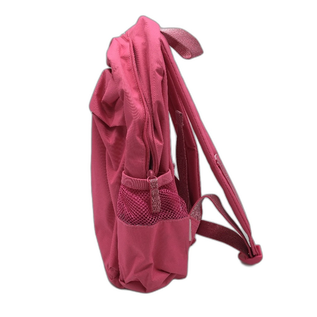 Identity Direct Pink Backpack Silver Detailing 1 Front Pocket & Side Compartment NEW