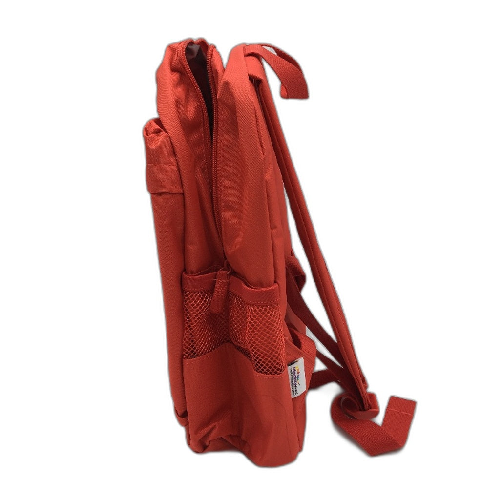 Kids Red Backpack With 1 Front Pocket & Side Compartment NEW