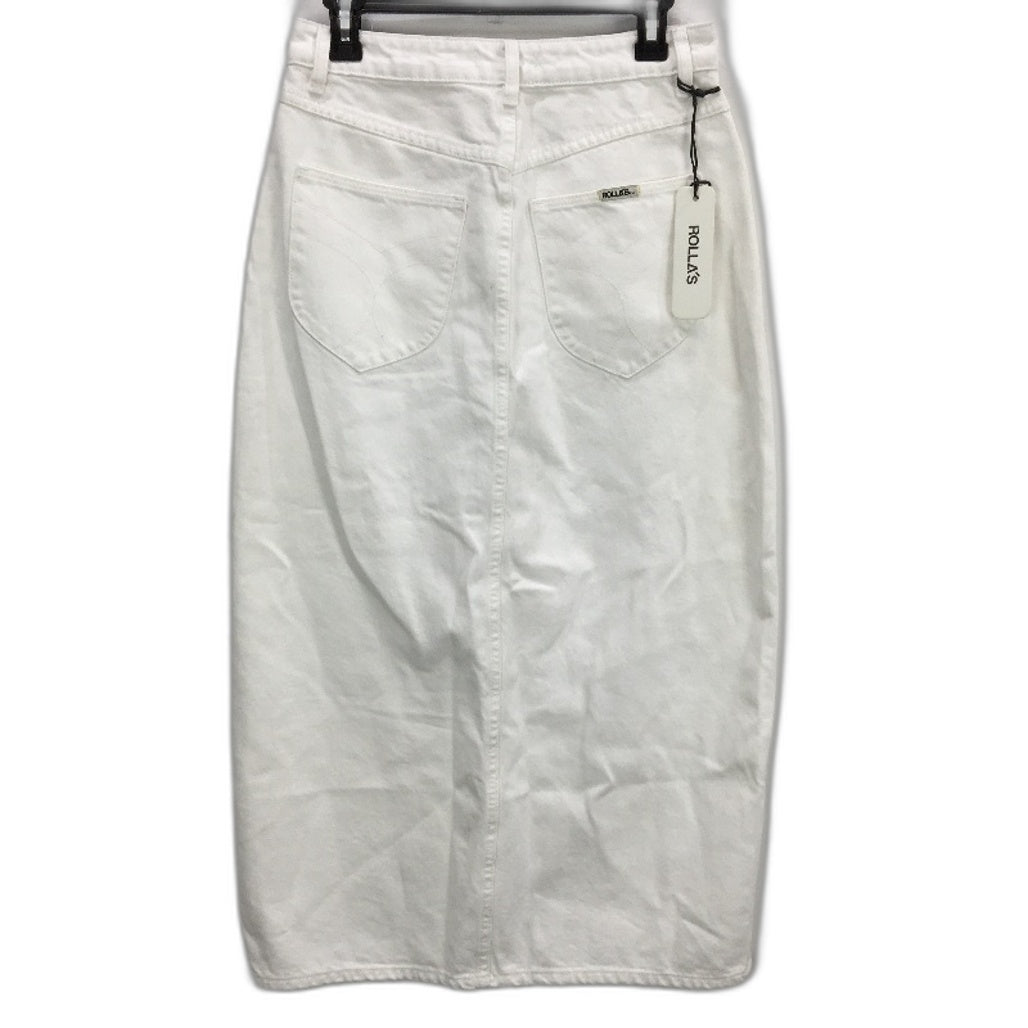 Rollas Vintage White Cotton Denim Chicago Skirt Womens Size 28 NEW
