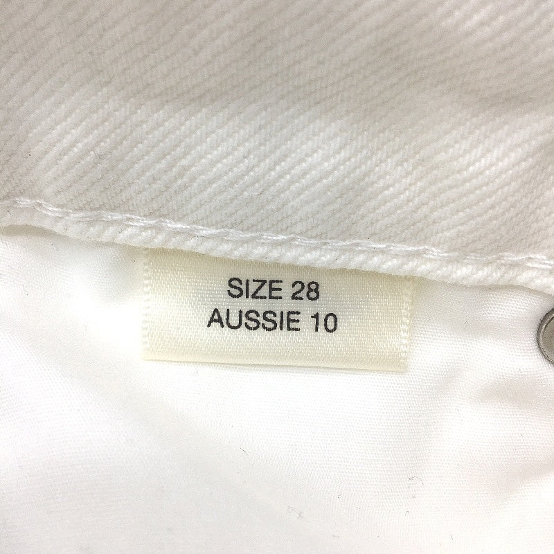 Rollas Vintage White Cotton Denim Chicago Skirt Womens Size 28 NEW