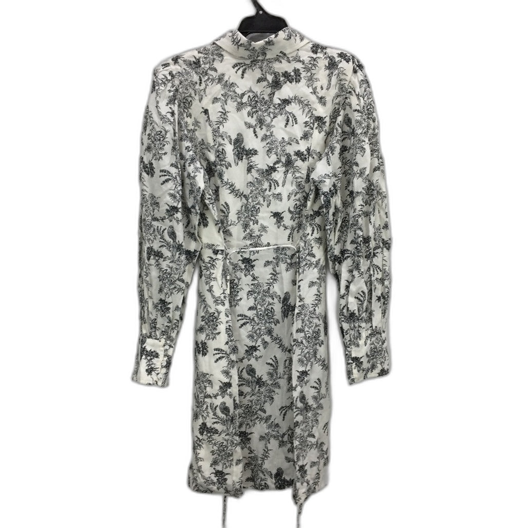 Portmans Kat Short White Black Fauna Floral Shirt Dress Ladies Size AU 12 NEW