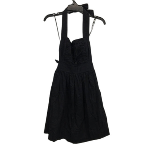 Dotti Elise Bow Black Poplin Gathered Cotton Mini Dress Ladies Size AU 4 NEW