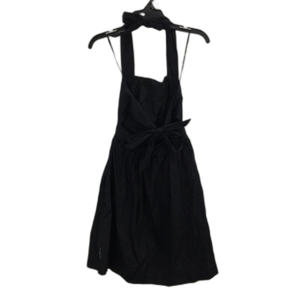 Dotti Elise Bow Black Poplin Gathered Cotton Mini Dress Ladies Size AU 4 NEW