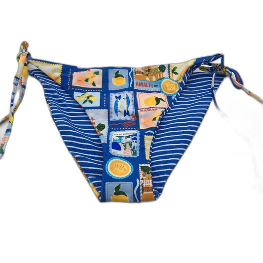 Dotti Azure Blue Santorini Postcard Swim Bikini Bottom Ladies Size Medium NEW