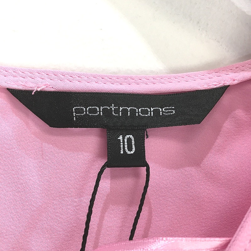 Portmans Carrie Core Pink Sherbet V-Neck Ruffle Sleeve Top Ladies Size AU 10 NEW