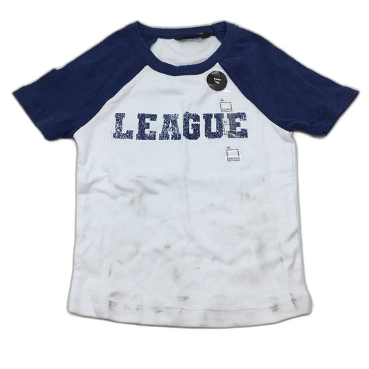 Jay Jays League Baby Raglan White & Navy Blue Tee Shirt Ladies Size 3XS NEW
