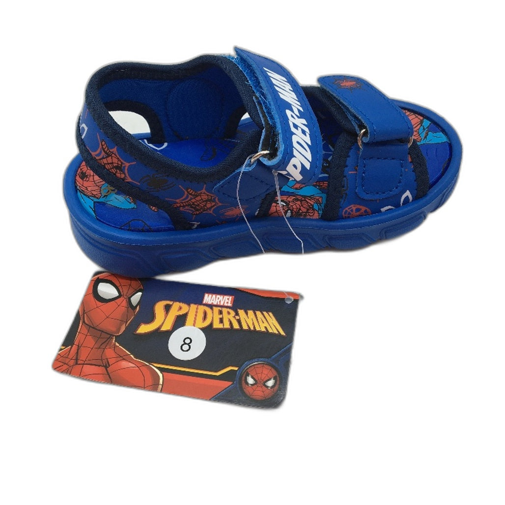 Marvel Spiderman Soft Squishy Toy & Kids Re & Blue Sandals Size 8 NEW