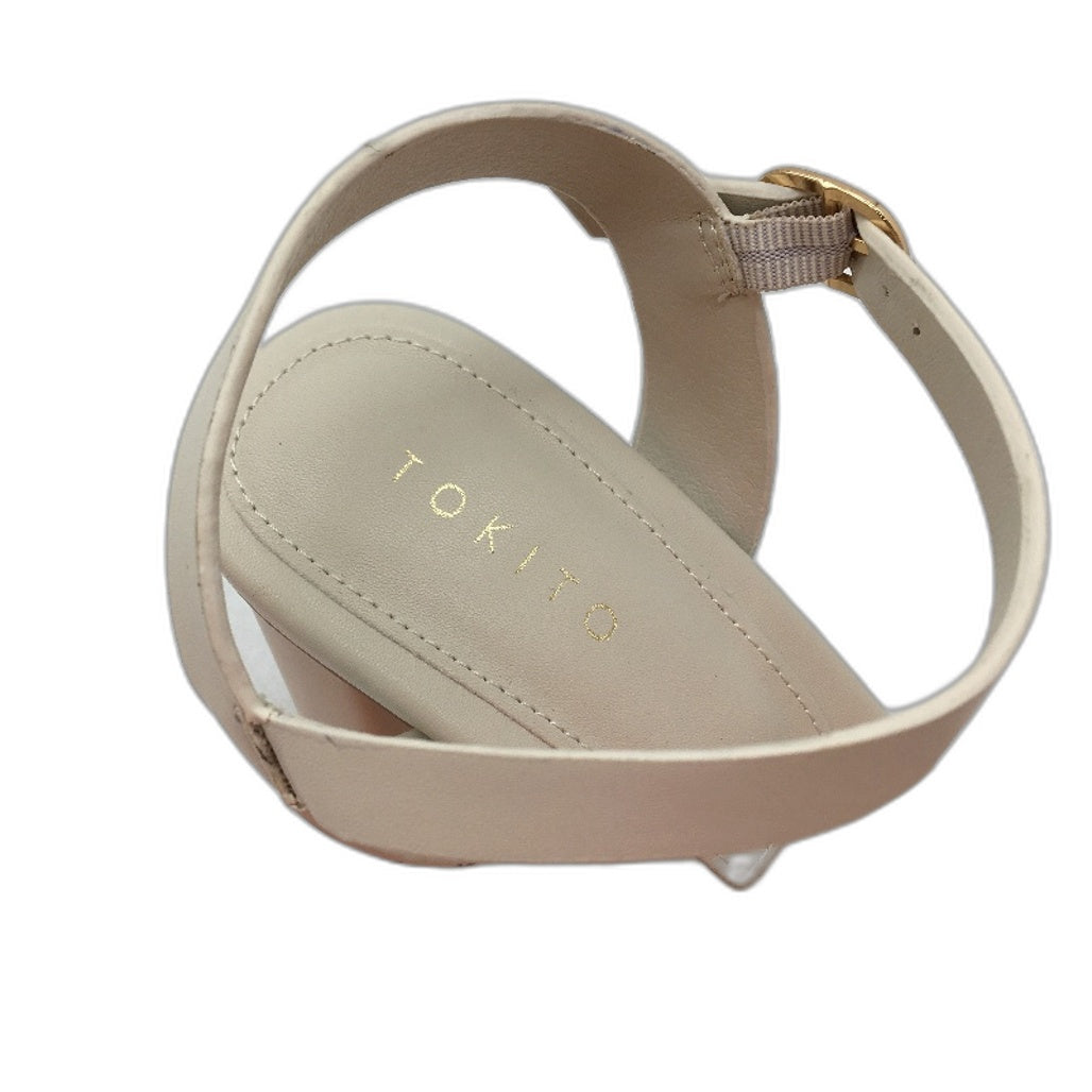 Tokito Gloria Cream Strapped Buckled Heeled Sandal Ladies Size 9  SAMPLE NEW