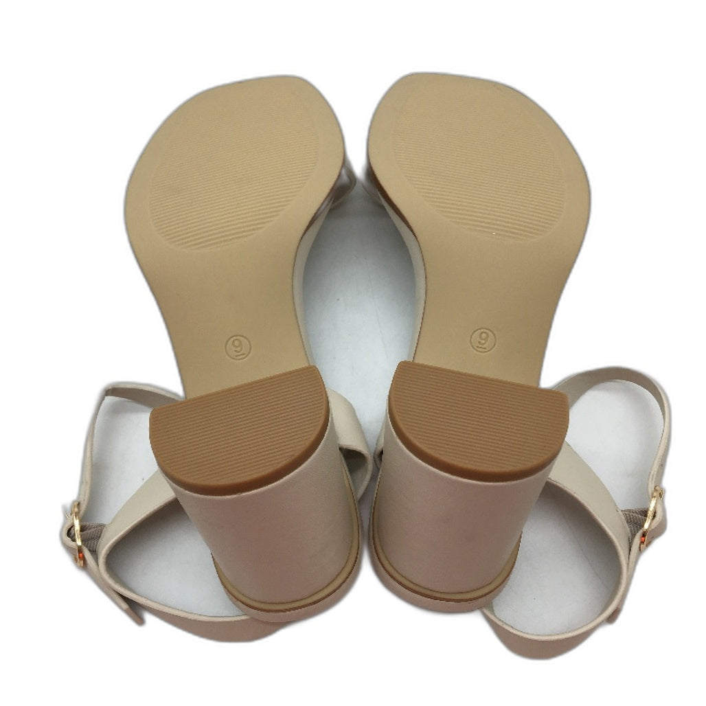 Tokito Gloria Cream Strapped Buckled Heeled Sandal Ladies Size 9  SAMPLE NEW