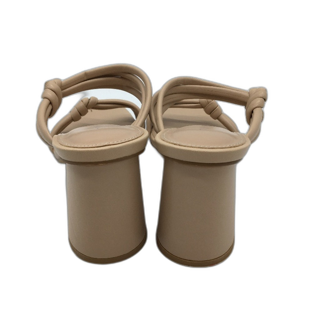 Tokito Winnie Nude Wide Heeled Knotted Slip On Sandal Ladies Size 9 SAMPLE NEW