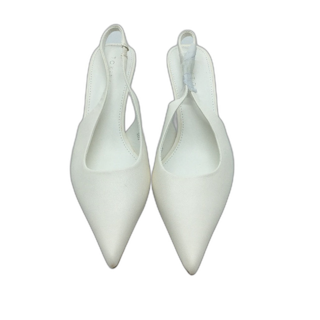 Tokito Belle White Pointed Toe Sling Back Heeled Sandal Ladies Size 9 SAMPLE NEW