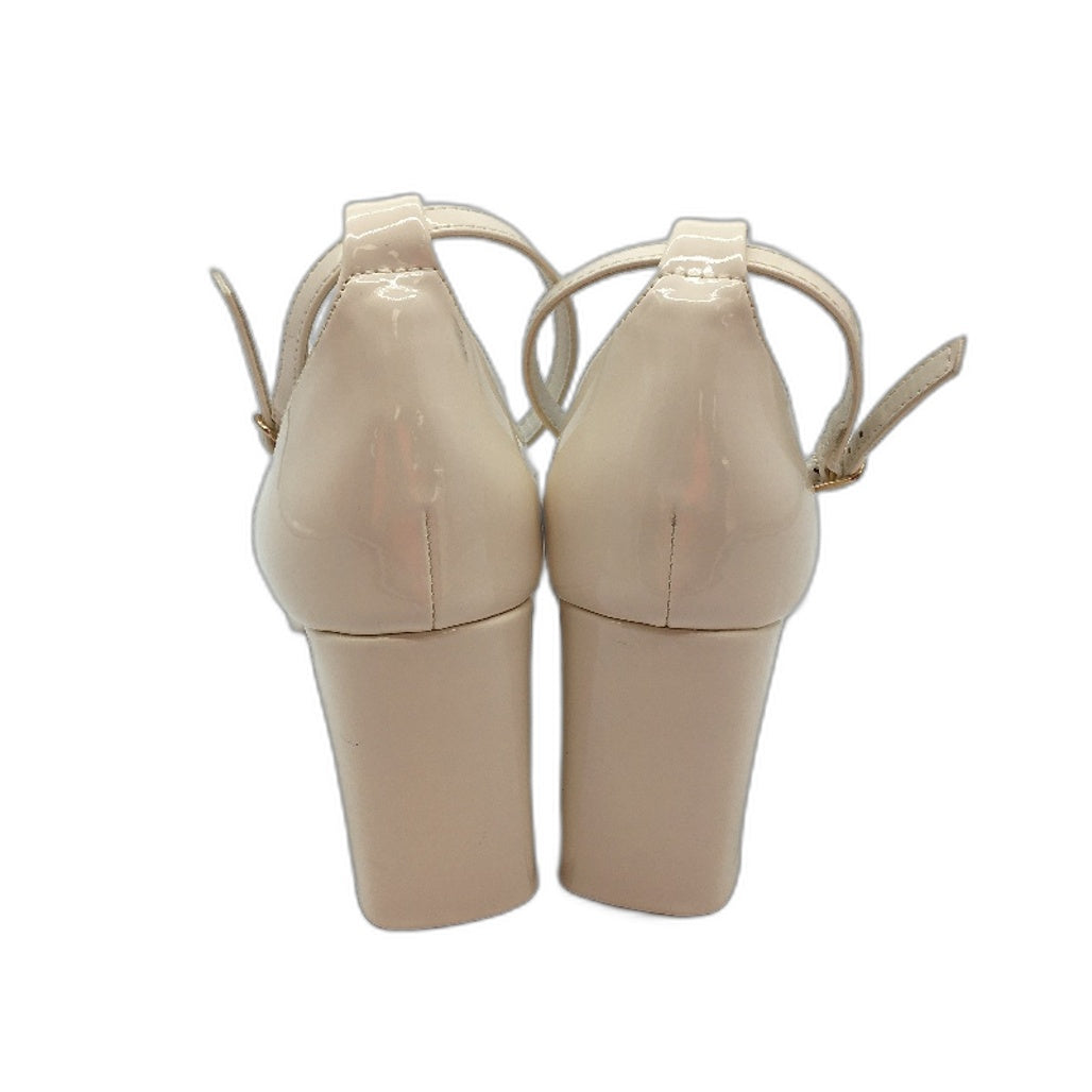 Tokito Amanda Cream Patent Ankle Strap Heeled Sandal Ladies Size 9 SAMPLE NEW