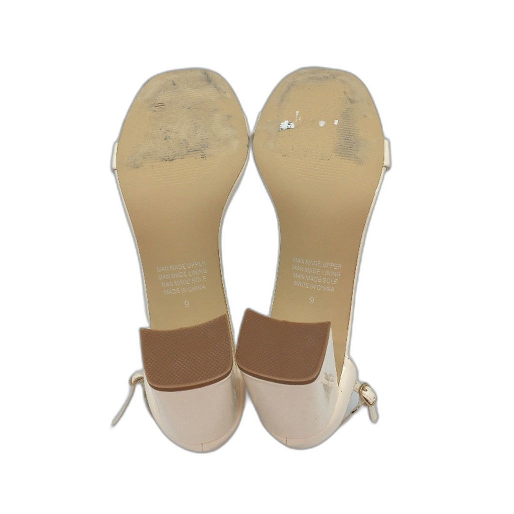 Tokito Amanda Cream Patent Ankle Strap Heeled Sandal Ladies Size 9 SAMPLE NEW