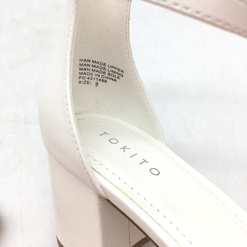 Tokito Tahnee White Ankle Strap Block Heeled Sandal Ladies Size 9 SAMPLE NEW