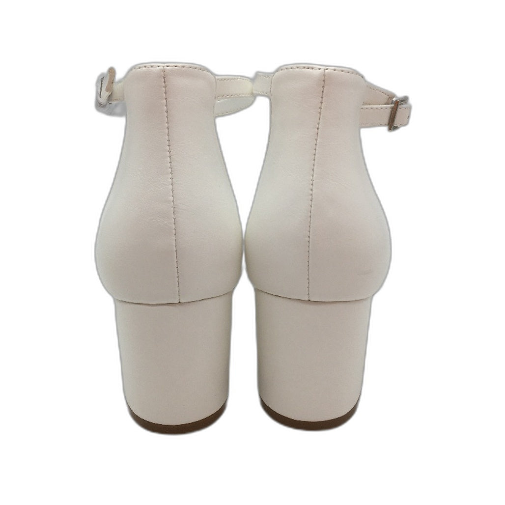 Tokito Tahnee White Ankle Strap Block Heeled Sandal Ladies Size 9 SAMPLE NEW