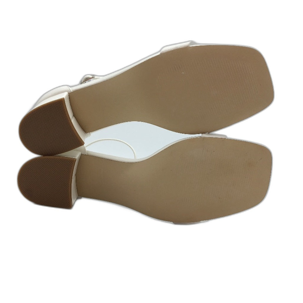 Tokito Tahnee White Ankle Strap Block Heeled Sandal Ladies Size 9 SAMPLE NEW