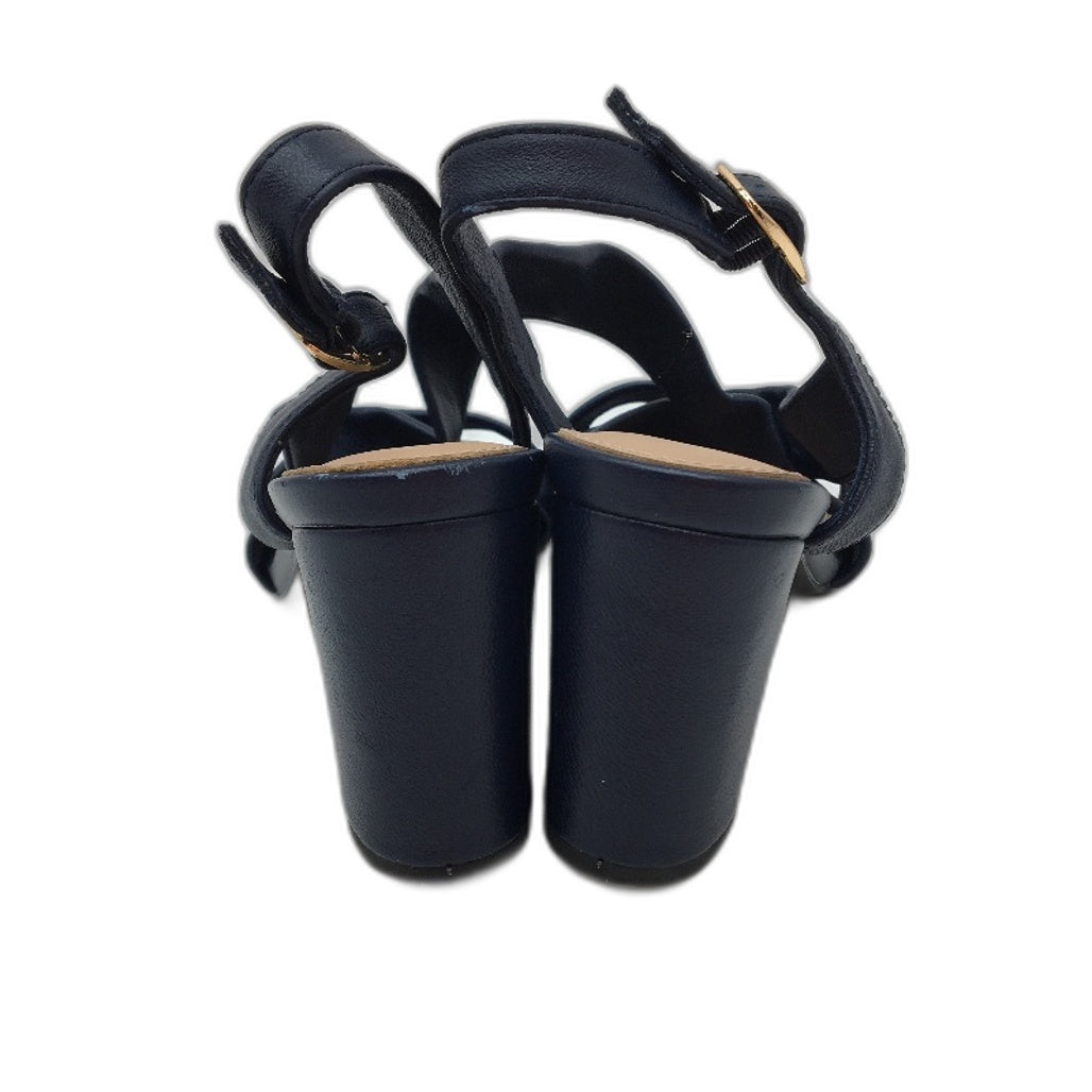 Regatta Navy Blue Cross Strap Heeled Sandal Ladies Size 9 SAMPLE NEW