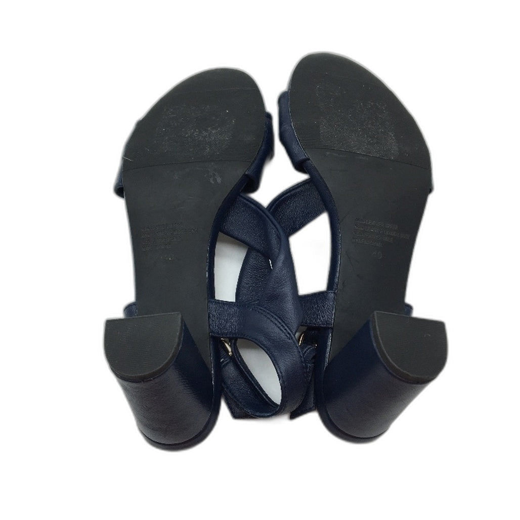Regatta Navy Blue Cross Strap Heeled Sandal Ladies Size 9 SAMPLE NEW