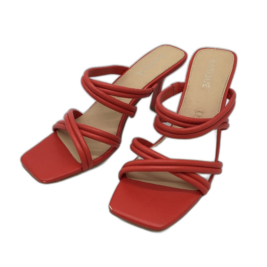 Basque Tasha Melon Strappy Slip On Mule Heel Shoes Ladies Size 9 SAMPLE NEW