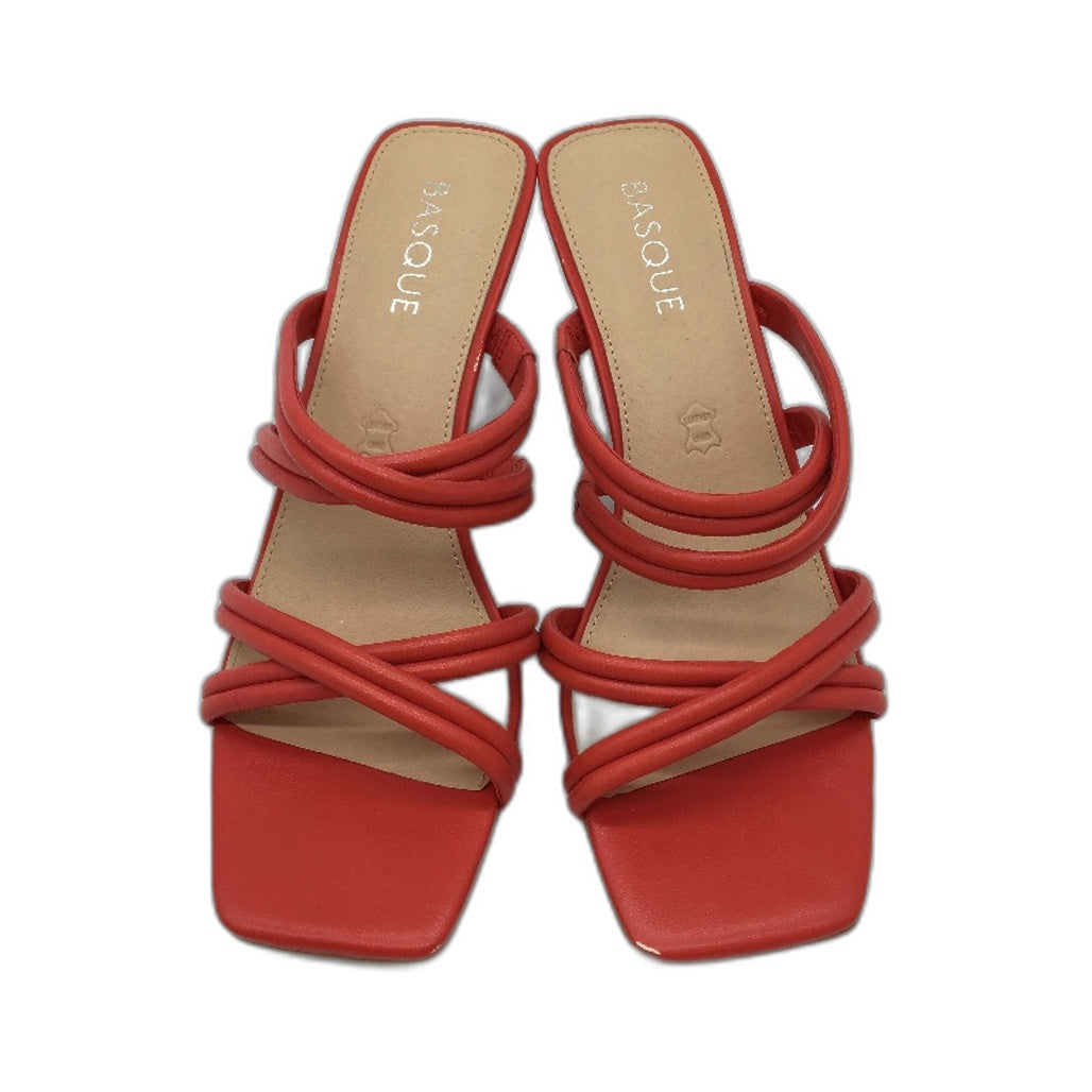 Basque Tasha Melon Strappy Slip On Mule Heel Shoes Ladies Size 9 SAMPLE NEW