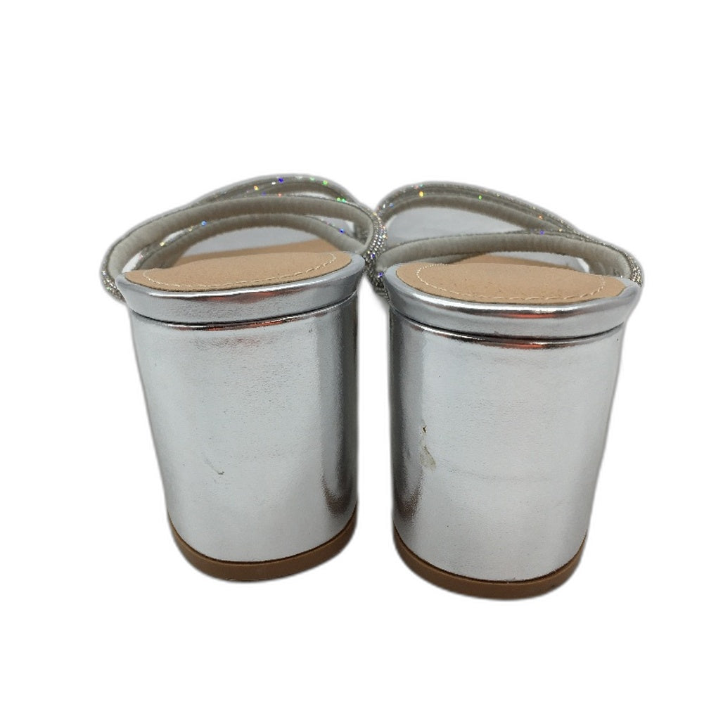 Collection Myer Gemset Strappy Silver Mule Heels Ladies Size 9 SAMPLE NEW