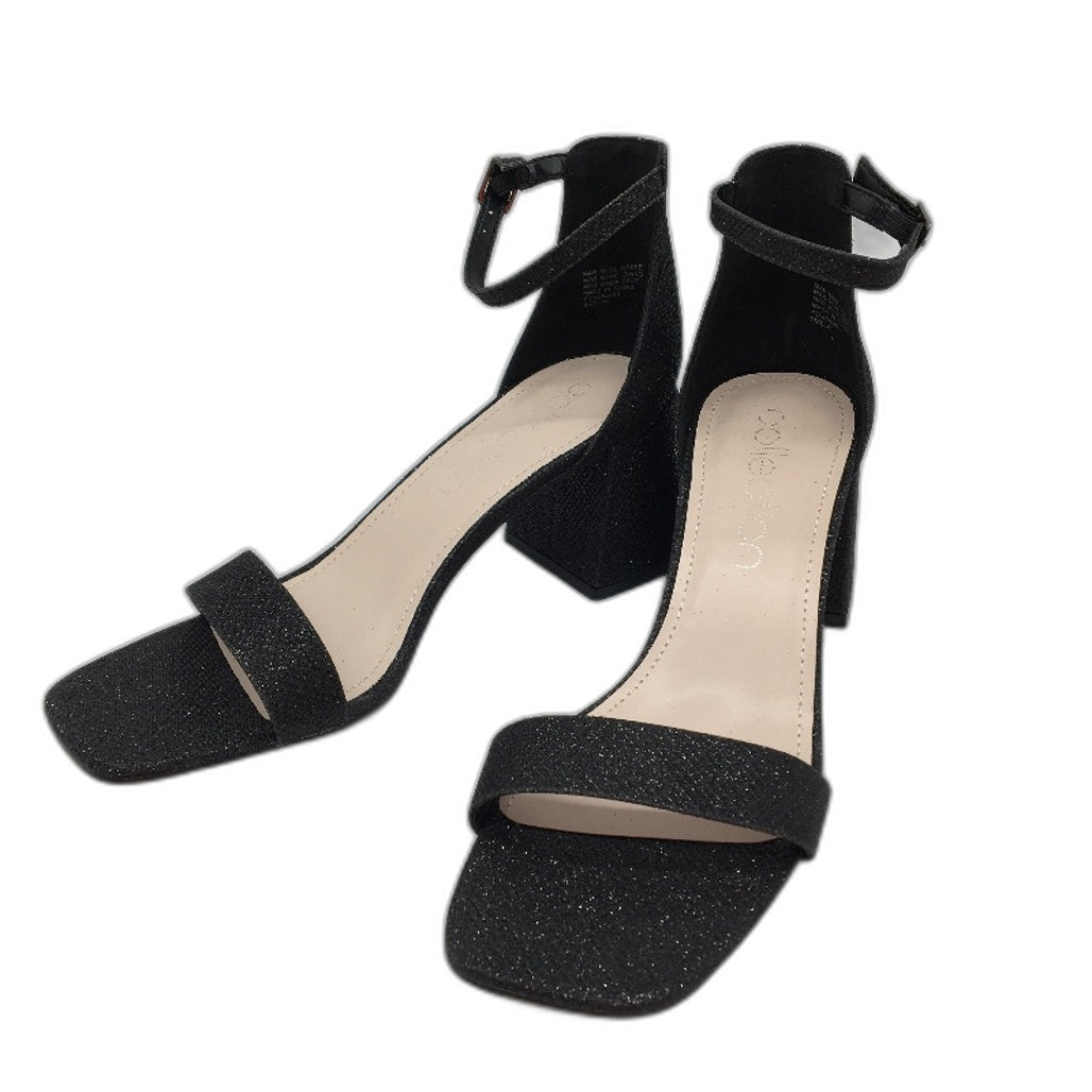 Collection Romy Black Fleck Block Heeled Sandals Ladies Size 9 SAMPLE NEW