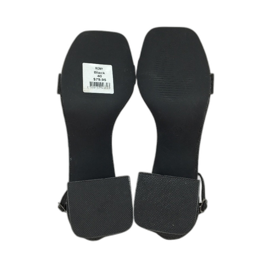 Collection Romy Black Fleck Block Heeled Sandals Ladies Size 9 SAMPLE NEW