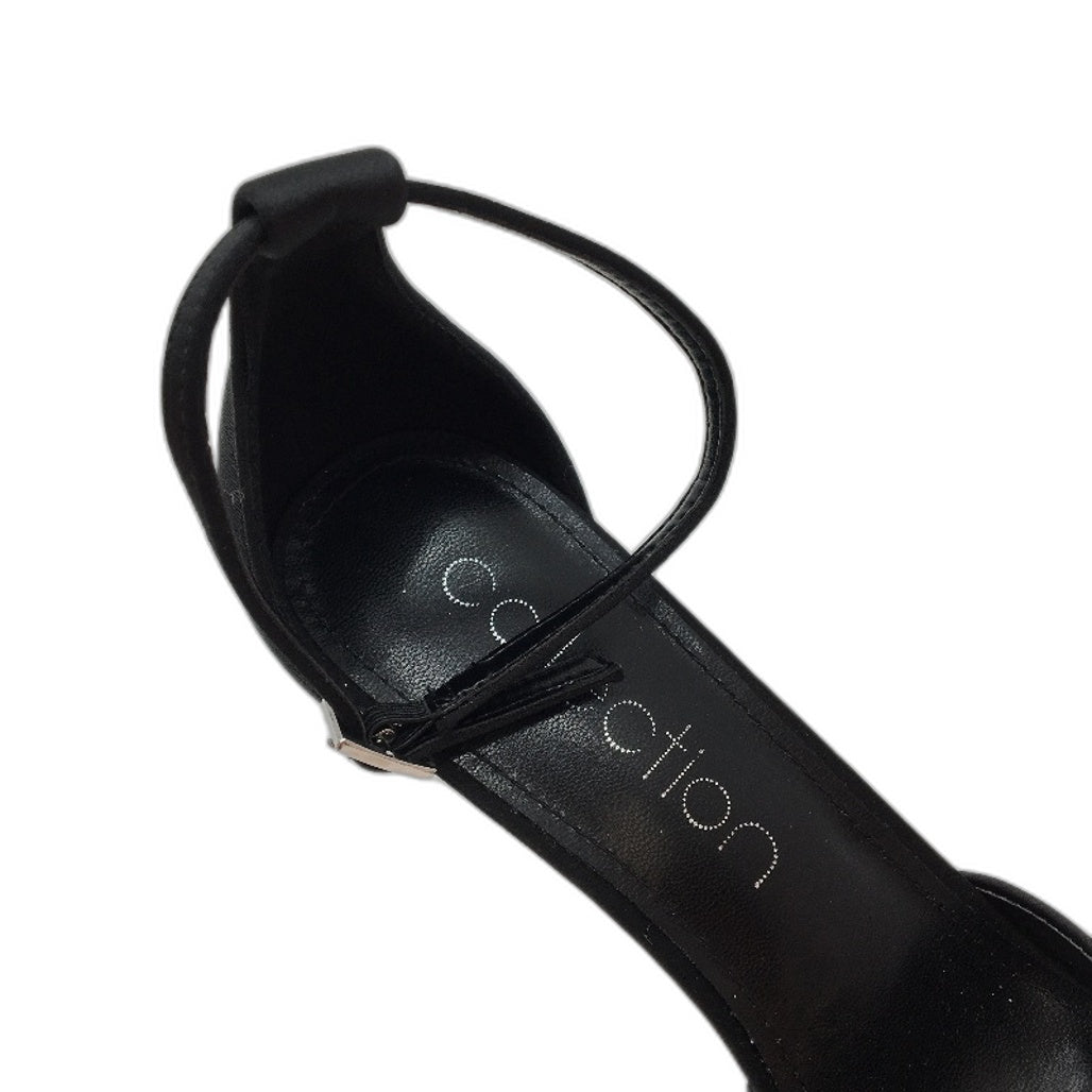 Collection Bianca Black Gem Pointed Toe Ankle Strap Heels Ladies Size 9 NEW