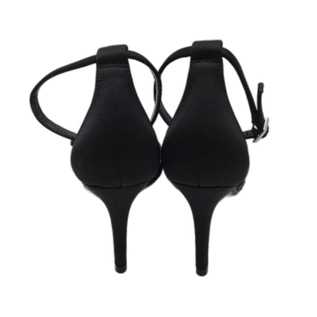 Collection Bianca Black Gem Pointed Toe Ankle Strap Heels Ladies Size 9 NEW