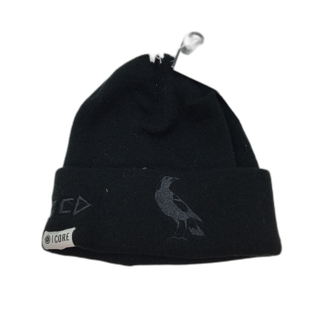 Collingwood Magpies AFL Football Supporter Black White Pompom Beanie Adult NEW