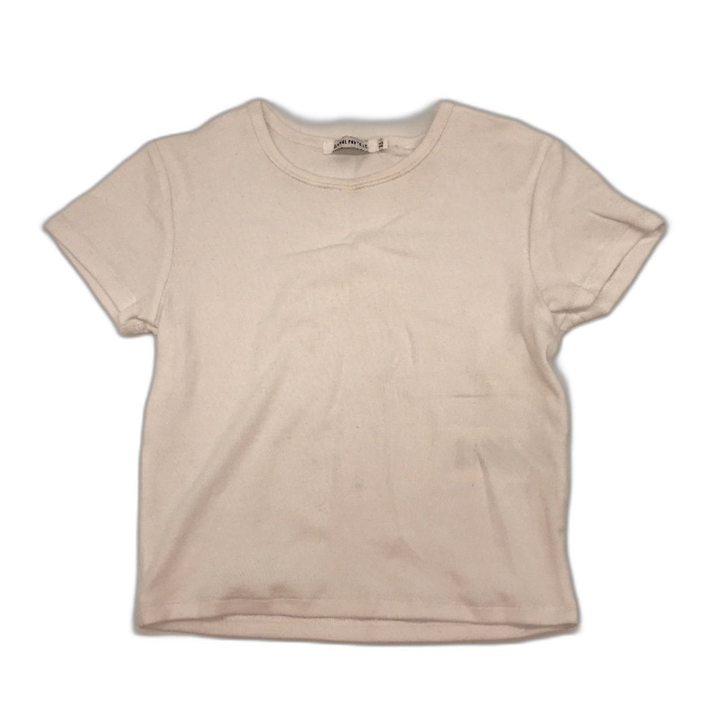 General Pants Co White Cotton Blend Cropped Short Sleeve Tee Ladies Size XS
