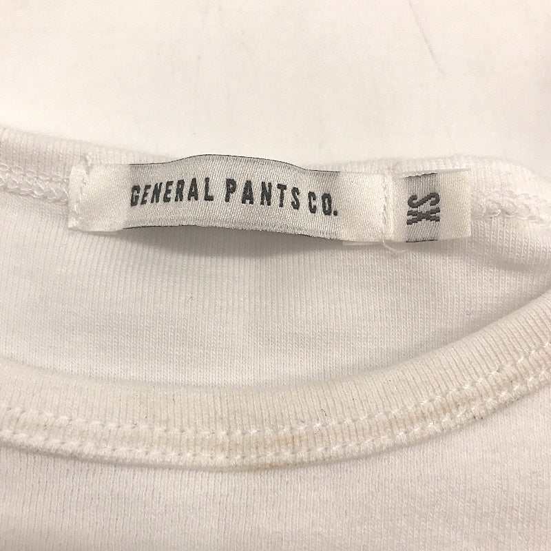 General Pants Co White Cotton Blend Cropped Short Sleeve Tee Ladies Size XS