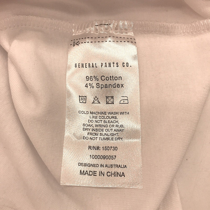 General Pants Co White Cotton Blend Cropped Short Sleeve Tee Ladies Size XS